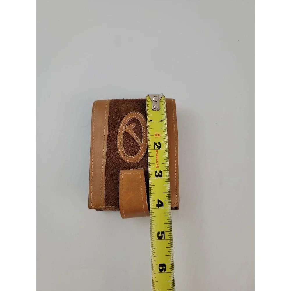 Vintage Men's Brown leather Bi Fold Wallet Picture Credit Card ID Check Mark